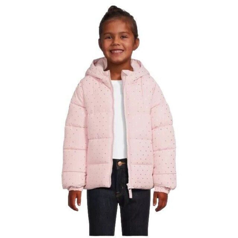 NWT Girls Pink Puffer Winter Jacket Hooded Size XL 14-16 Ski Hooded Fast Ship